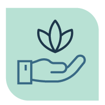 Hand with flower icon