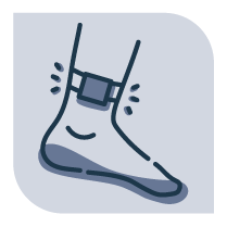 Foot with ankle bracelet icon