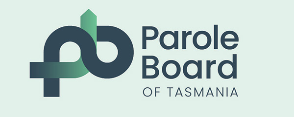 Parole Board of Tasmania logo consisting of intertwined letters p and b with text Parole Board of Tasmania stacked to the right